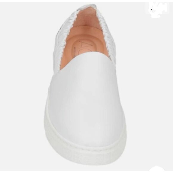 New AGL ATTILIO GIUSTI LEOMBRUNI white Slip On Made in Italy Leather Sneaker 8.5 - Picture 3 of 5